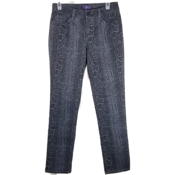 @NYDJ Womens Skinny Jeans Sz 2 Dark Ash Python - Picture 2 of 6